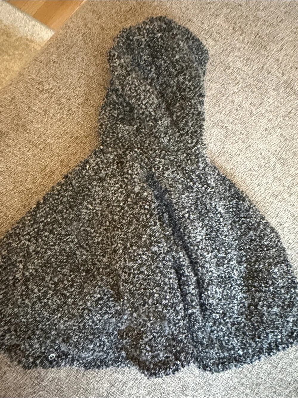 Carter's Charcoal Gray Hooded Poncho with Cream Lining